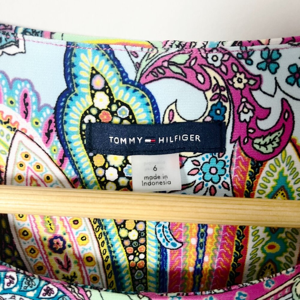 2/$30 Tommy Hilfiger Multicolor Paisley Sleeveless Shift Dress 6 - Picture 4 of 6